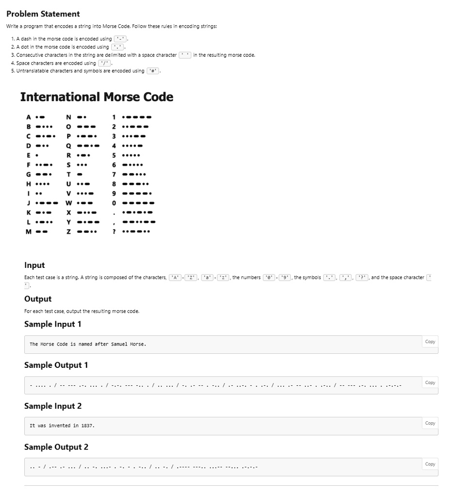 SOLVED: Problem Statement Write a program that encodes a string into ...