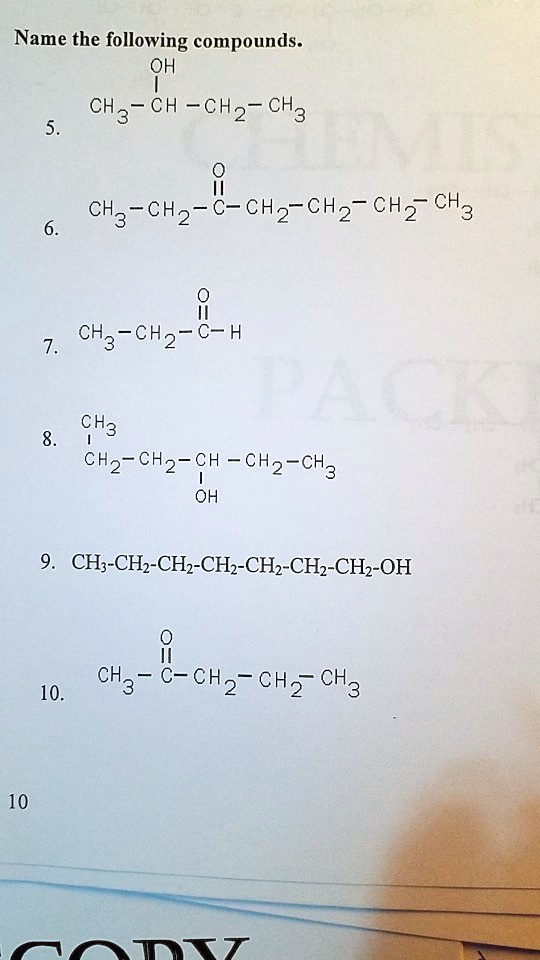 Name The Following Compounds. OH CH3" CH ~CH2- C… - SolvedLib