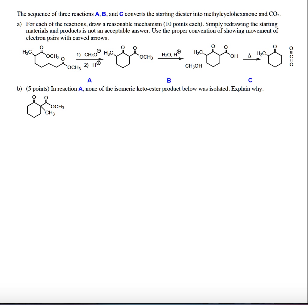 SOLVED: The sequence of three reactions A, B, and C converts the ...