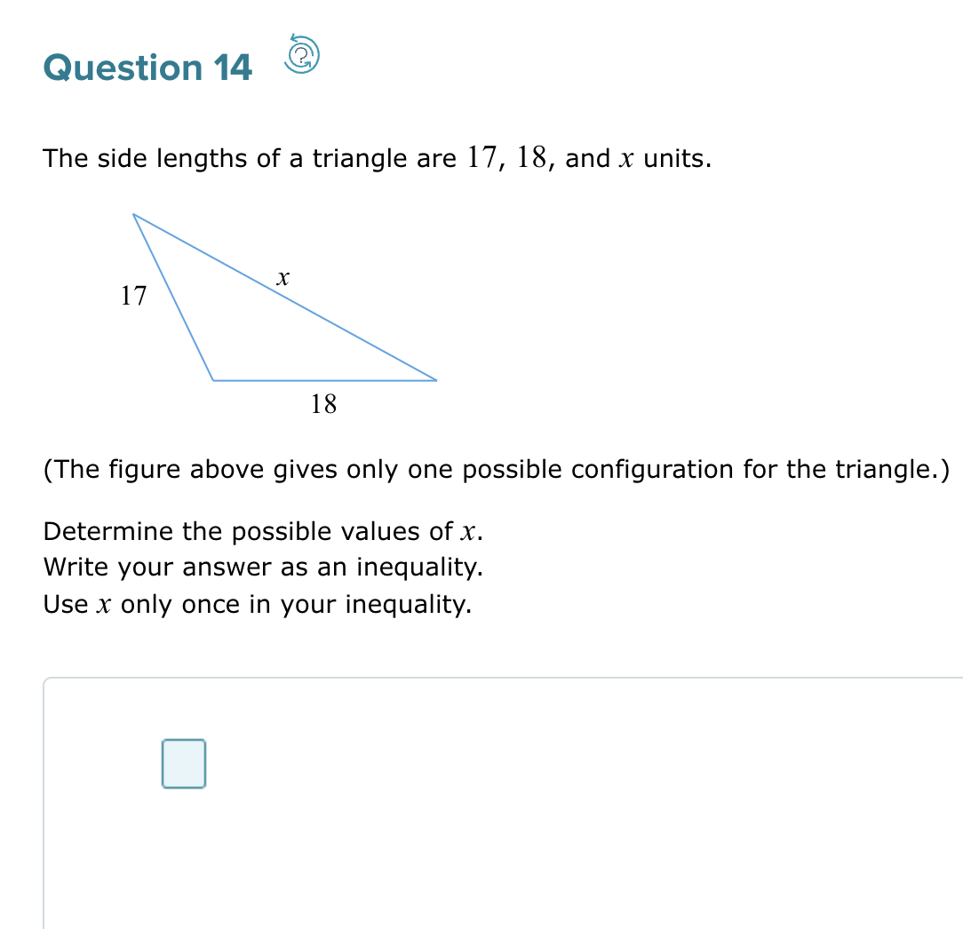 SOLVED: Question 14 The Side Lengths Of A Triangle Are 17,18 , And X ...