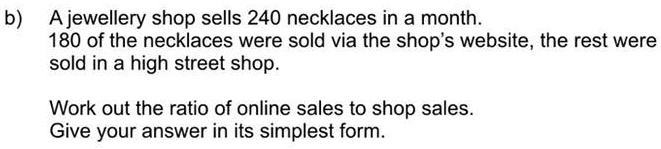 a jewellery shop sells 240 necklaces