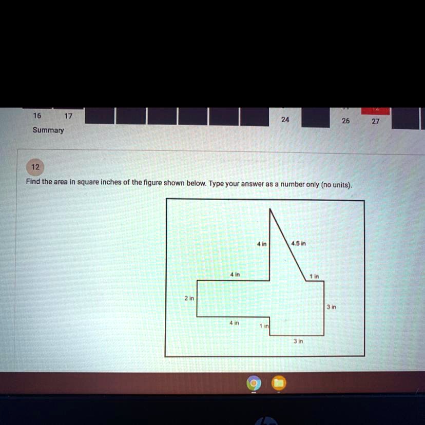 find the area in square inches of the figure shown