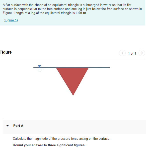 SOLVED: A flat surface with the shape of an equilateral triangle is ...