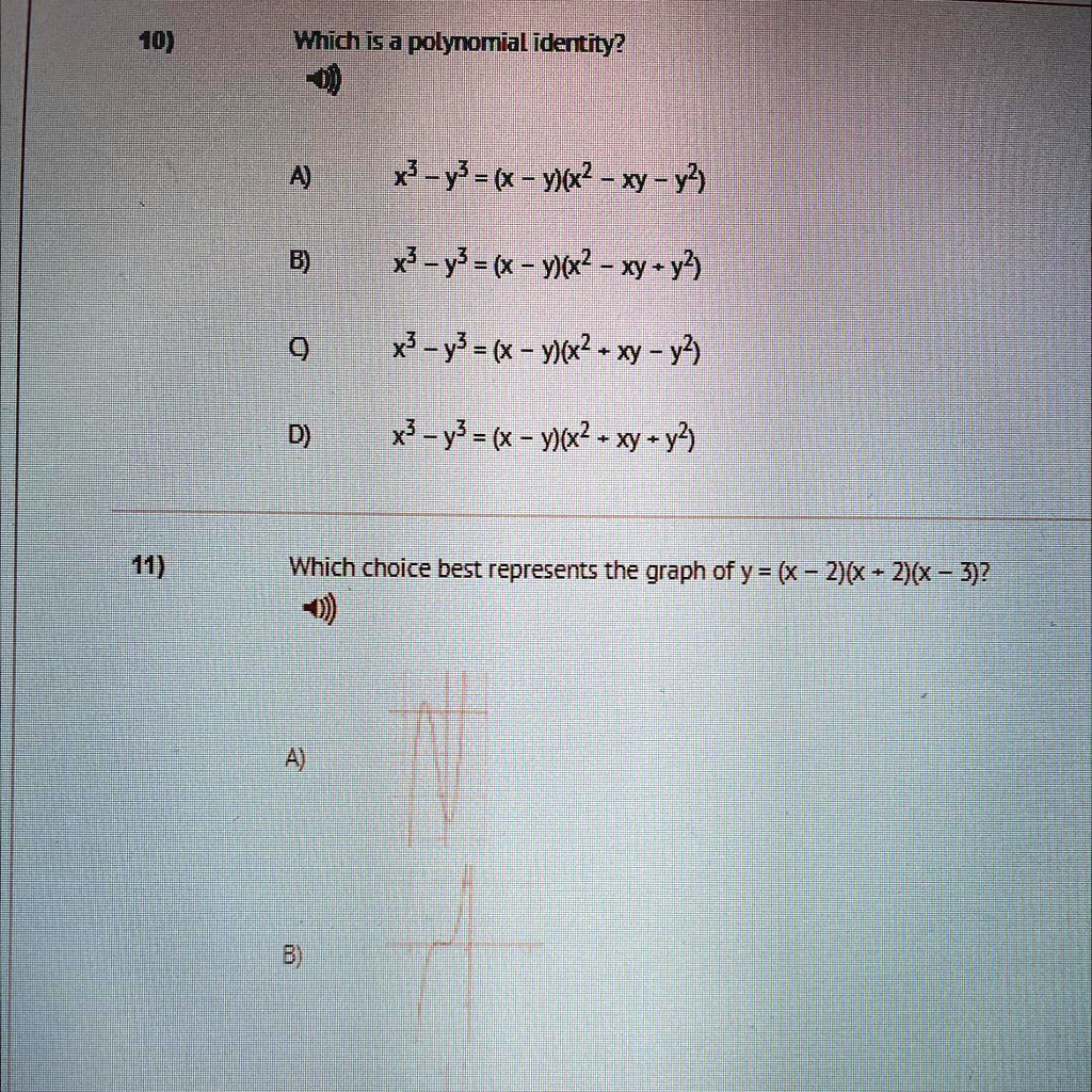 Solved Help Plz Need Today Will Help Boost You 10 Mnichi5 Alpolynomialidentity A Hyz 47 X Y X2 Hkyry B X3 Y Fk Ykx2 Mexym X Y Ylx Xy D X Y X Y 2 Txy Yl T1