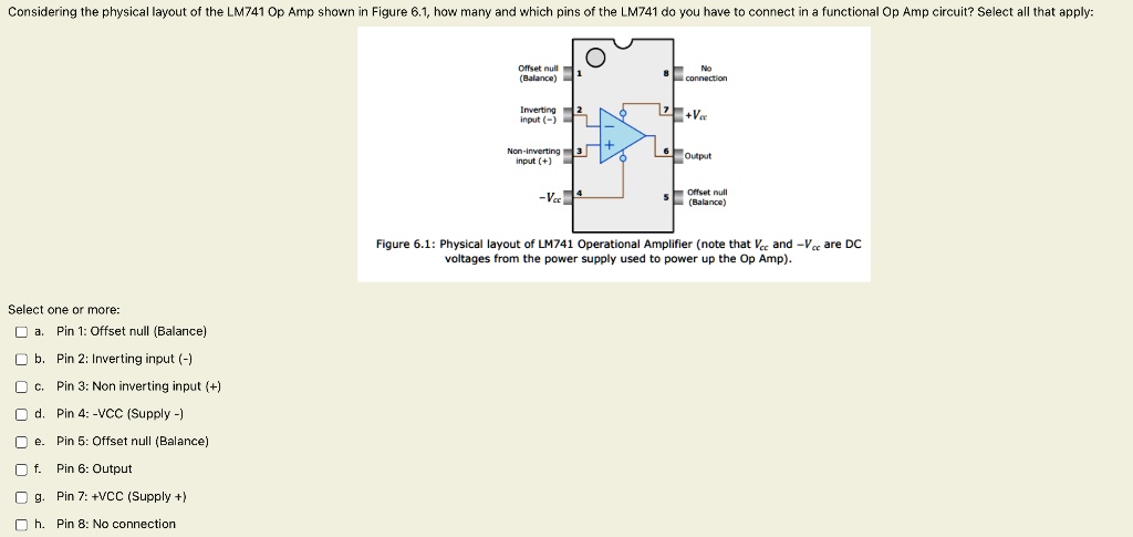 Solved Considering The Physical Layout Of The Lm741 Op Amp Shown In Figure 6 1 How Many And