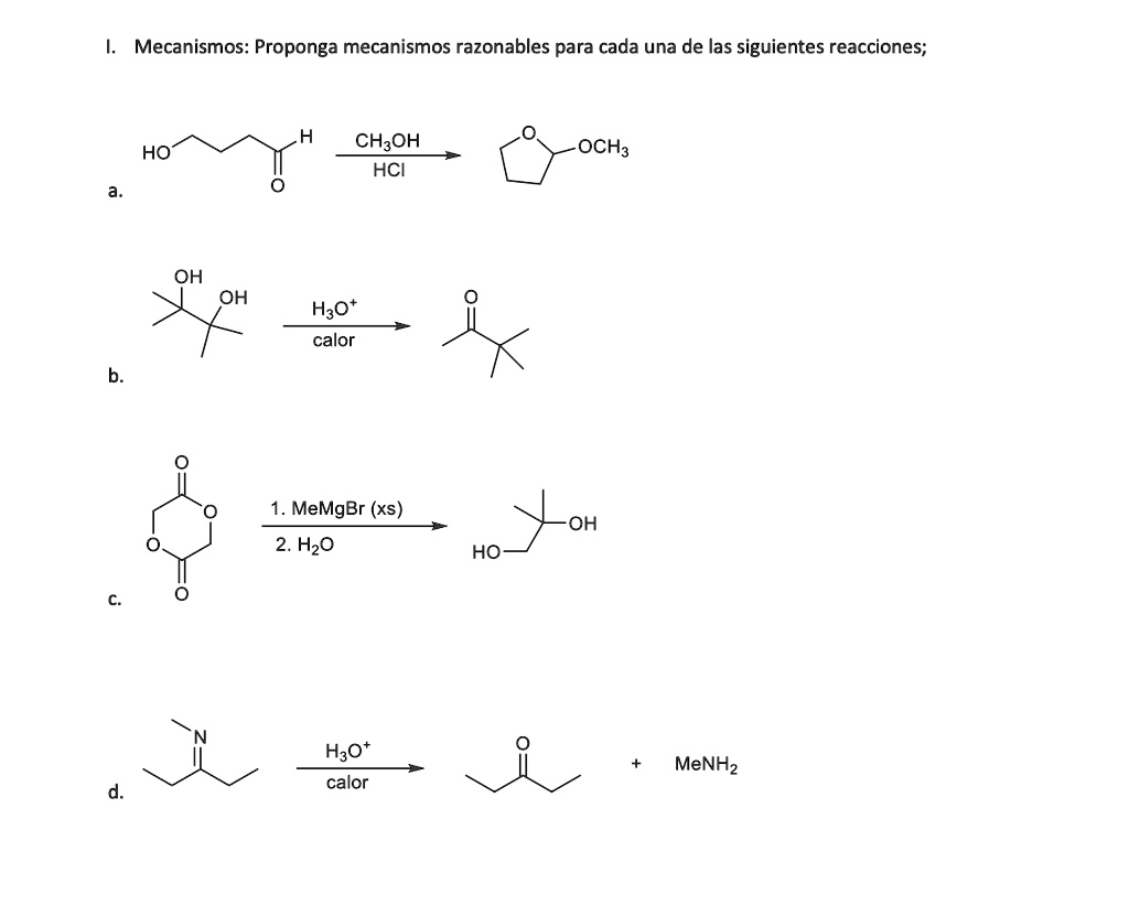 SOLVED: Mecanismos: Proponga mecanismos razonables para cada una de las ...