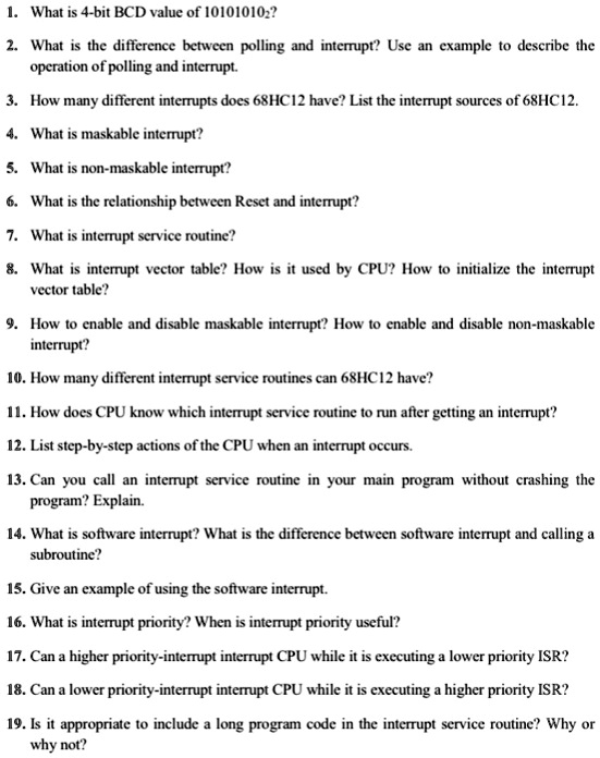 SOLVED: 1. What is the 4-bit BCD value of 10101010? 2. What is the ...