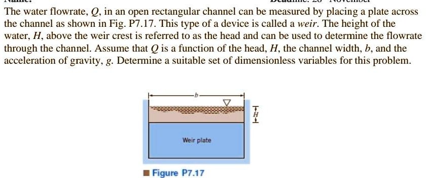 SOLVED: The water flow rate, Q, in an open rectangular channel can be ...