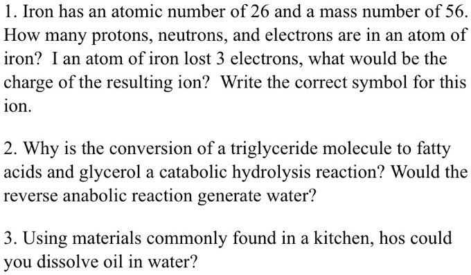 an atom of iron has the atomic number 26 how many electrons