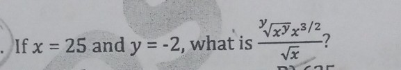 If x=25 and y=-2, what is (√(x^y) x^3 / 2)/(√(x)) ?