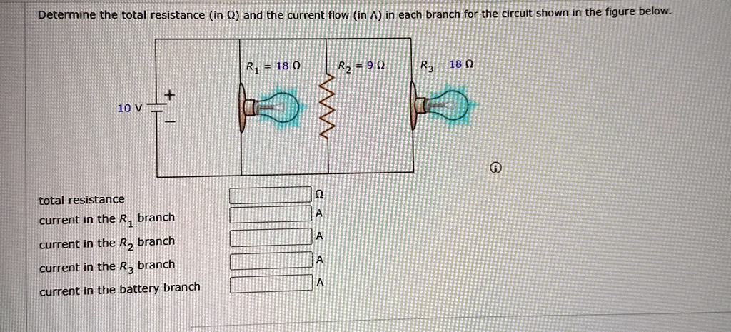 [GET ANSWER] determine the total resistance in omega and the current ...