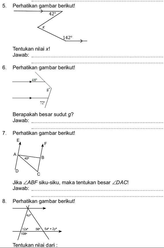 SOLVED: kk bantu kerja tugas mtk dari 5 sampai 8 Perhatikan gambar ...