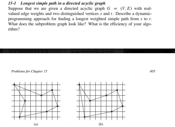 SOLVED: 15-1 Longest simple path in a directed acyclic graph Suppose ...