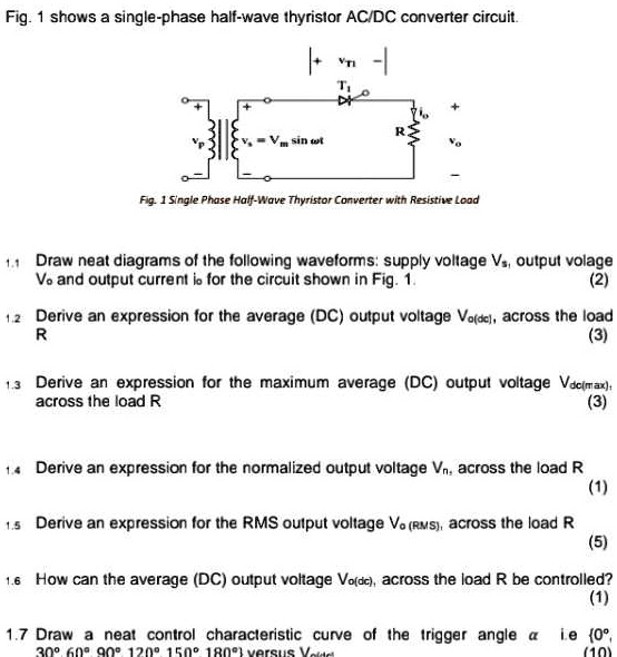 texts fig 1 shows a single phase half wave thyristor acdc converter ...