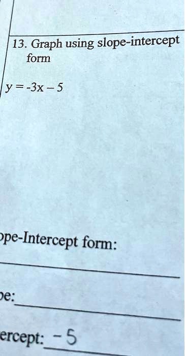 y 2 3x 5 slope intercept form