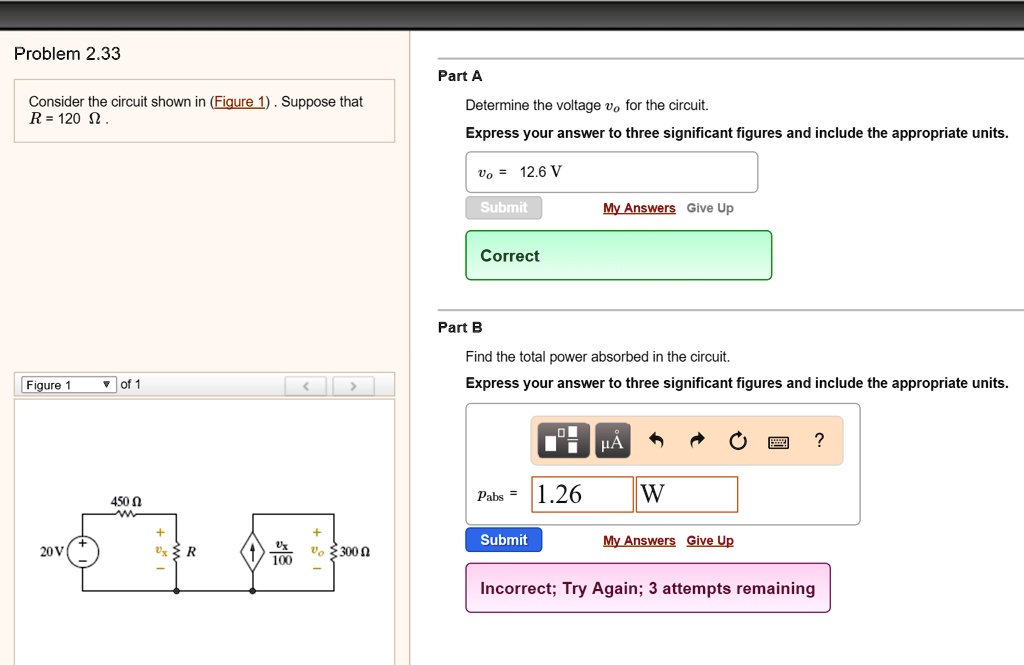 SOLVED: Problem 2.33 Part A Consider the circuit shown in Figure 1 ...