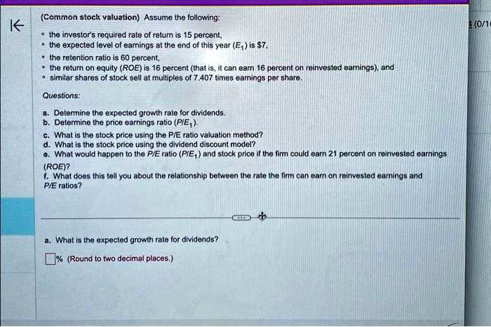 VIDEO solution: b. Determine the price-earnings ratio (P/E ratio ...
