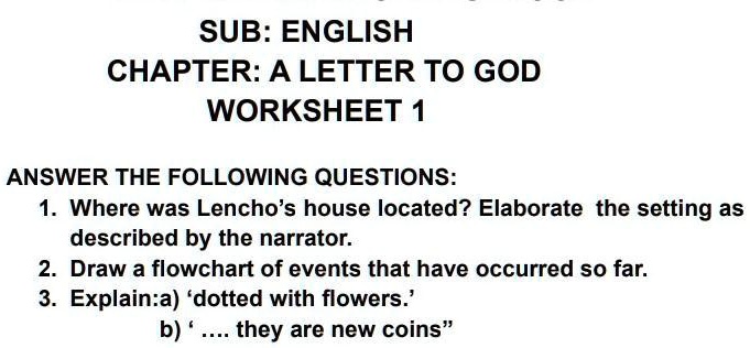 class 10 question answer english chapter 1 a letter to god