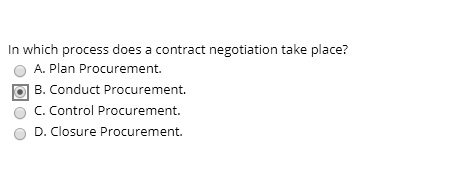 SOLVED: In Which Process Does A Contract Negotiation Take Place? OA ...