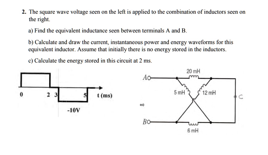 SOLVED The square wave voltage seen on the left is applied to the
