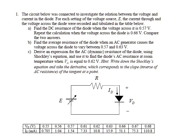 SOLVED: 1. The circuit below was connected to investigate the relation ...