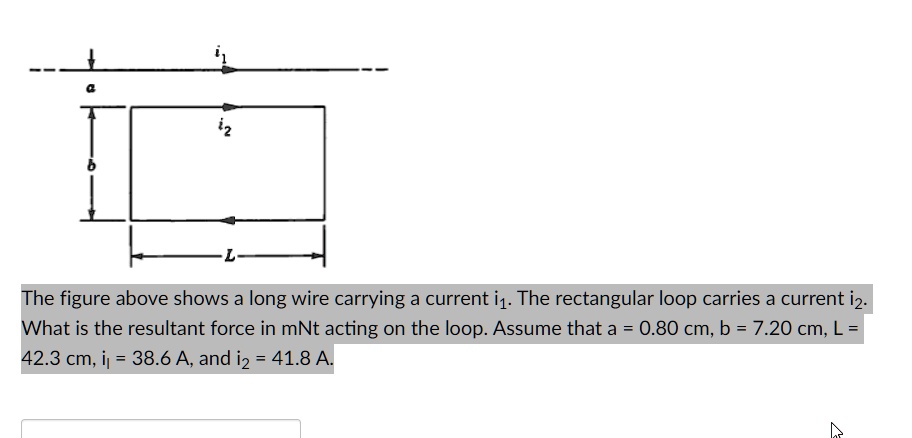 SOLVED: The figure above shows a long wire carrying a current i1. The ...
