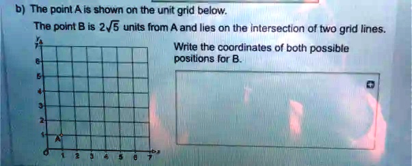 b) The point A is shown on the unit grid below. The point B is 2√(5 ...