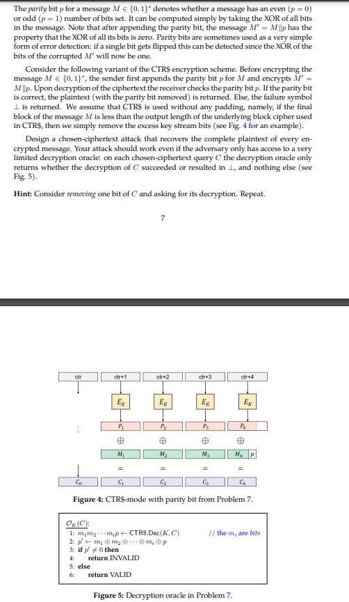 SOLVED: The parity bit p for a message M ∈{0,1}^* denotes whether a ...