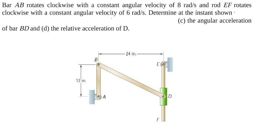SOLVED: Need Solutions for both Parts (c) and (d) Acceleration Bar AB ...