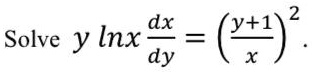 solve y inx x yl dy 97337