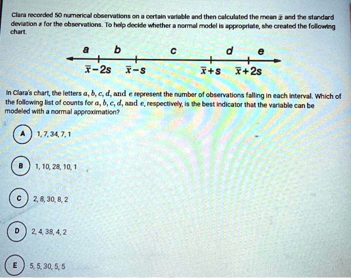Clara recorded 50 numerical observations on a certain variable and then