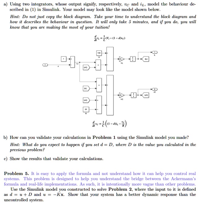 SOLVED: a) Using two integrators, whose output signify, respectively, v ...