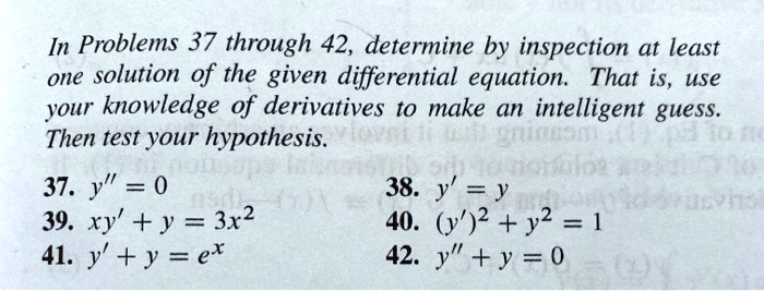 In Problems 37 Through 42 Determine By Inspection At Itprospt