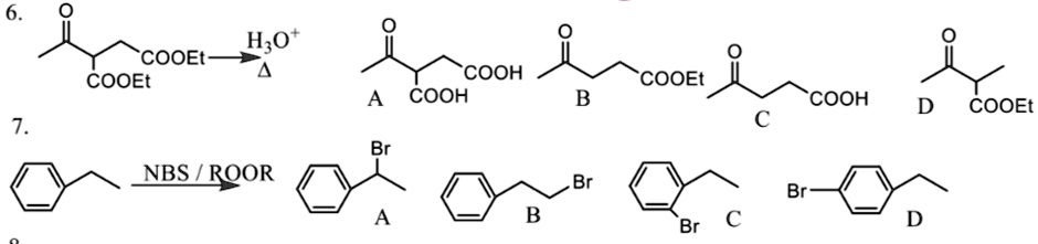 6. H3O+ COOEt COOH COOEt COOEt A COOH B COOH D...