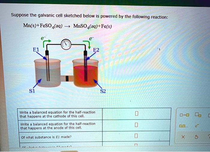 SOLVED: Suppose The Galvanic Cell Sketched Below Is Powered By The ...