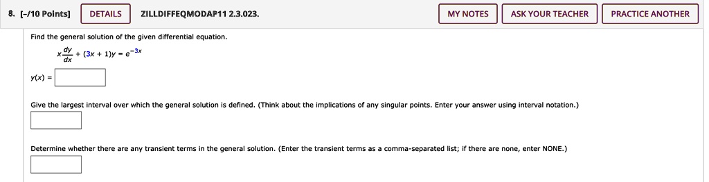 ZILL DIFF EQ MOD AP 11 2.3.023. MY NOTES ASK YOUR TEACHER PRACTICE ...