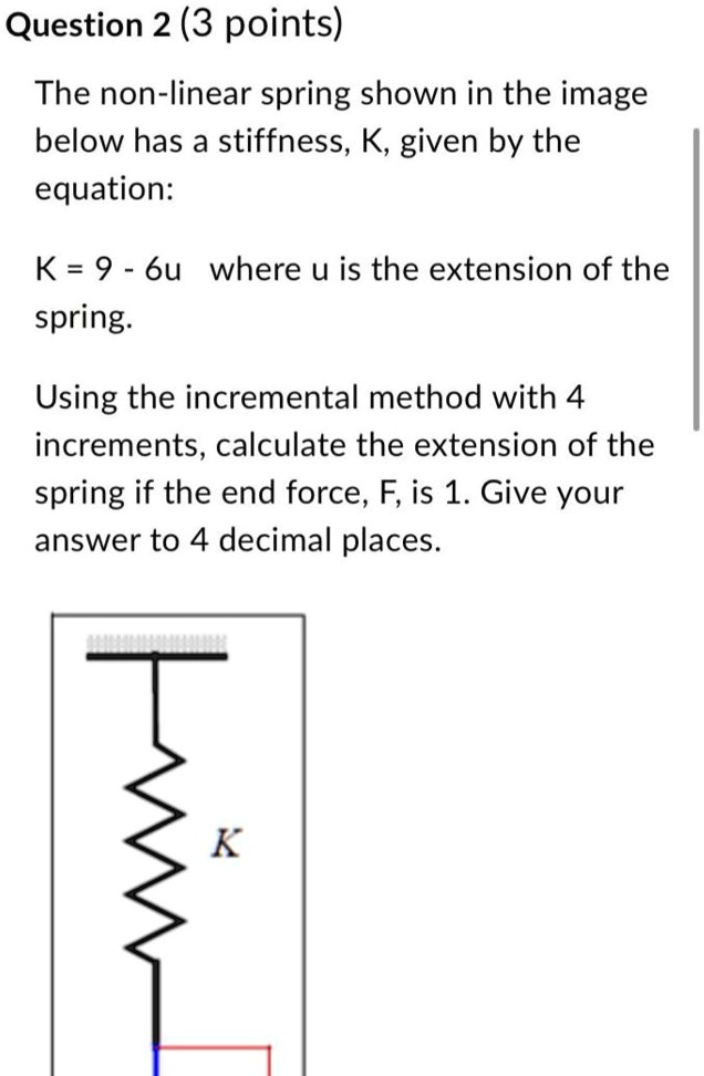 SOLVED Question 2 (3 points) The spring shown in the image