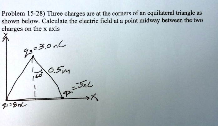 SOLVED: Problem 15-28) Three Charges Are At The Corners Of An ...