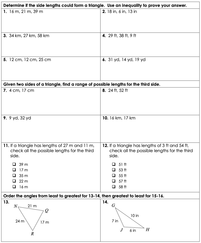 Please help all even questions determine if the side lengths..., image size:849x1024