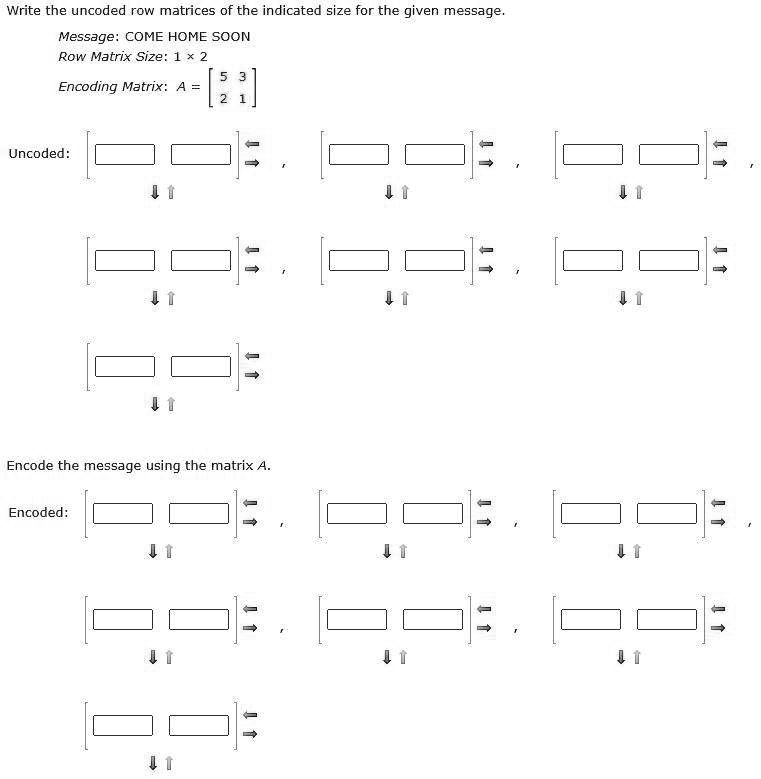 how to encode a message using matrices