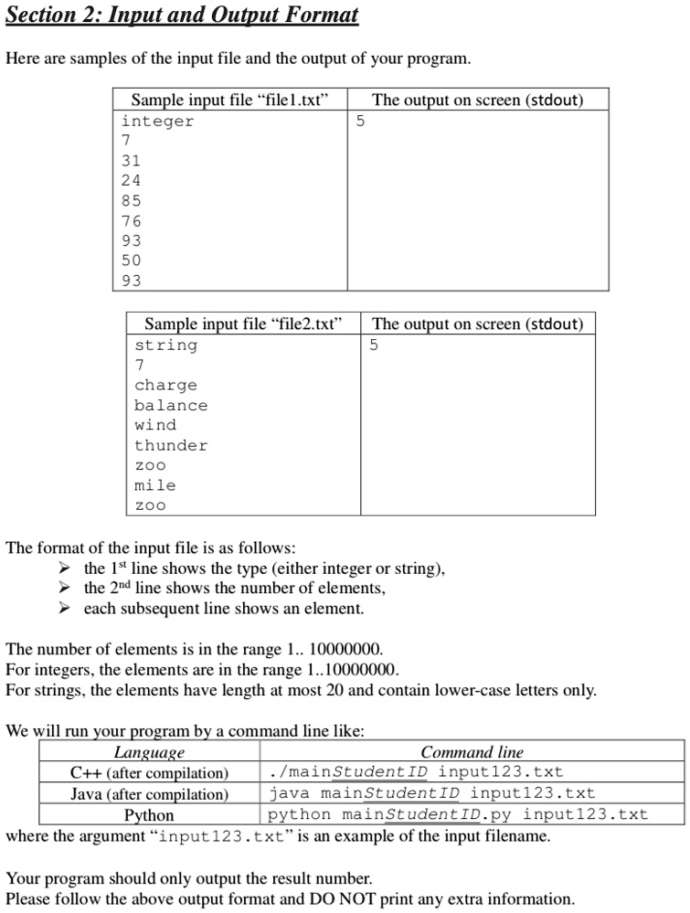 VIDEO solution: Section 2: Input and Output Format Here are samples of ... image.