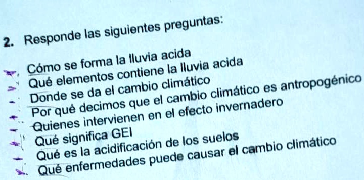 20 Preguntas De La Lluvia Acida