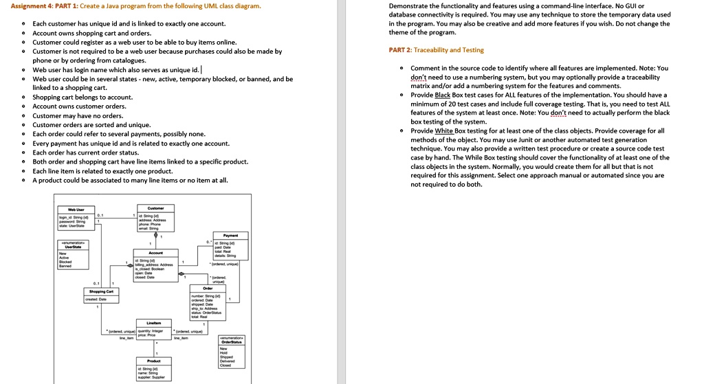 Assignment 4: PART 1: Create a Java program from the following UML ...