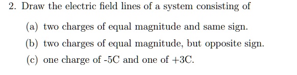 SOLVED: Draw the electric field lines of a system consisting of two ...