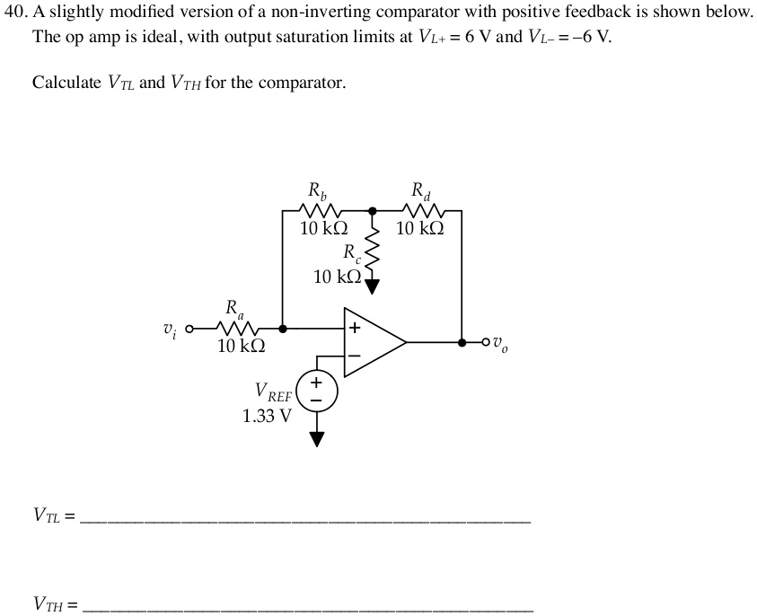 SOLVED A slightly modified version of a noninverting comparator with