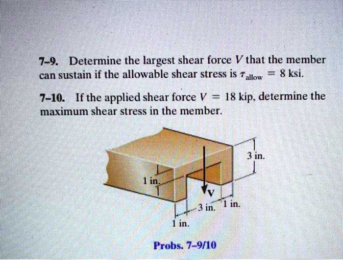 SOLVED 79. Determine the largest shear force V that the member can
