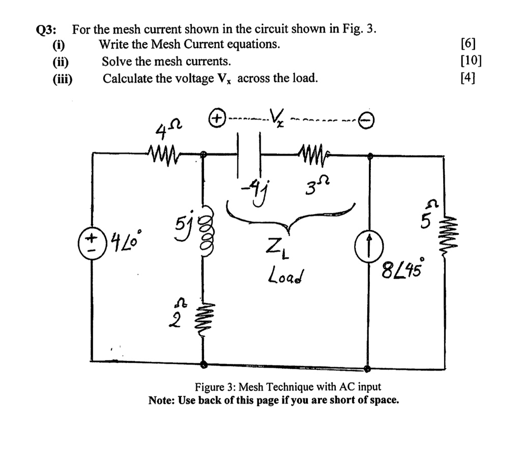 Solved Q3 For The Mesh Current Shown In The Circuit Shown In Fig 3 Write The Mesh 3691