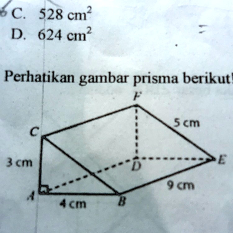 SOLVED: Ari akan membuat kerangka prisma dari kawat dengan ukuran ...