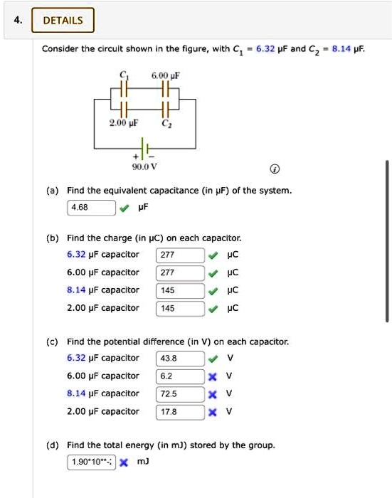 SOLVED: Texts: DETAILS Consider the circuit shown in the figure, with ...