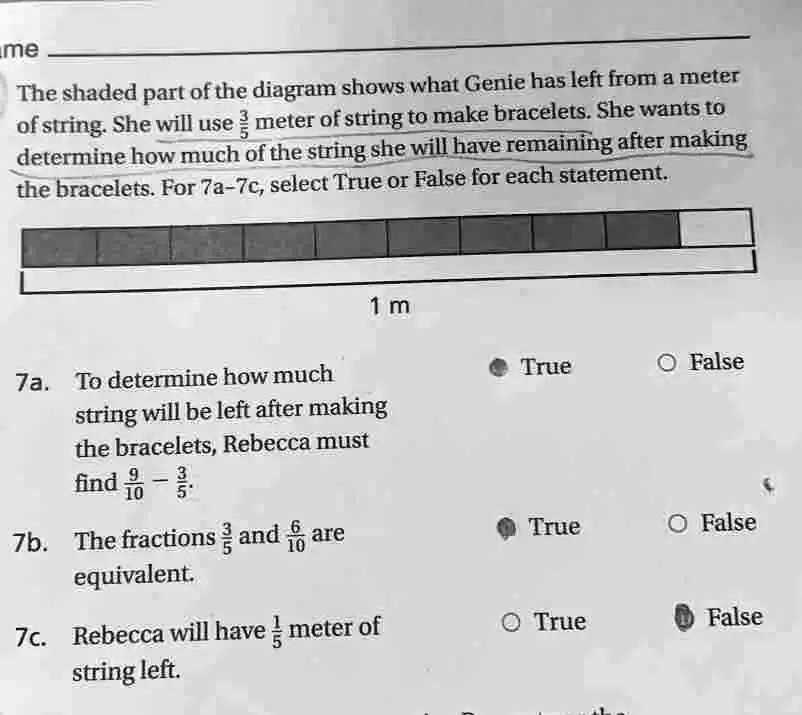me The shaded part of the diagram shows what Genie has left from a ...